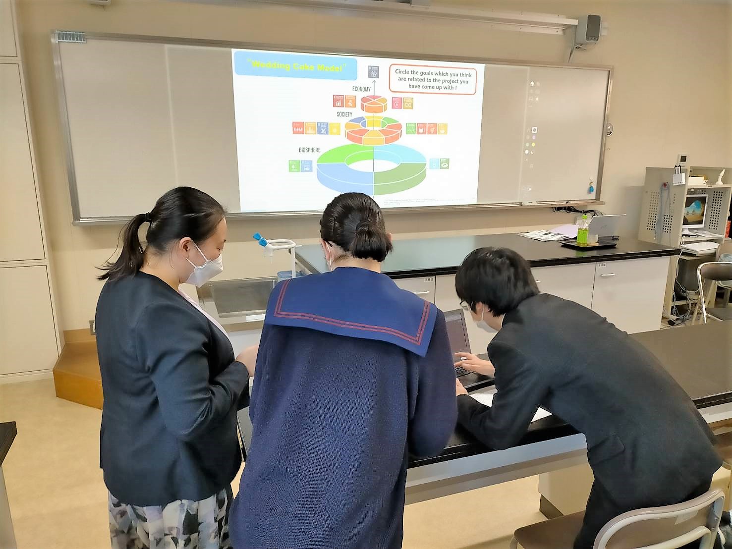 発表内容をまとめる様子