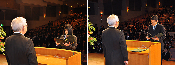 入学式_坂本さん宣誓・平野さん宣誓