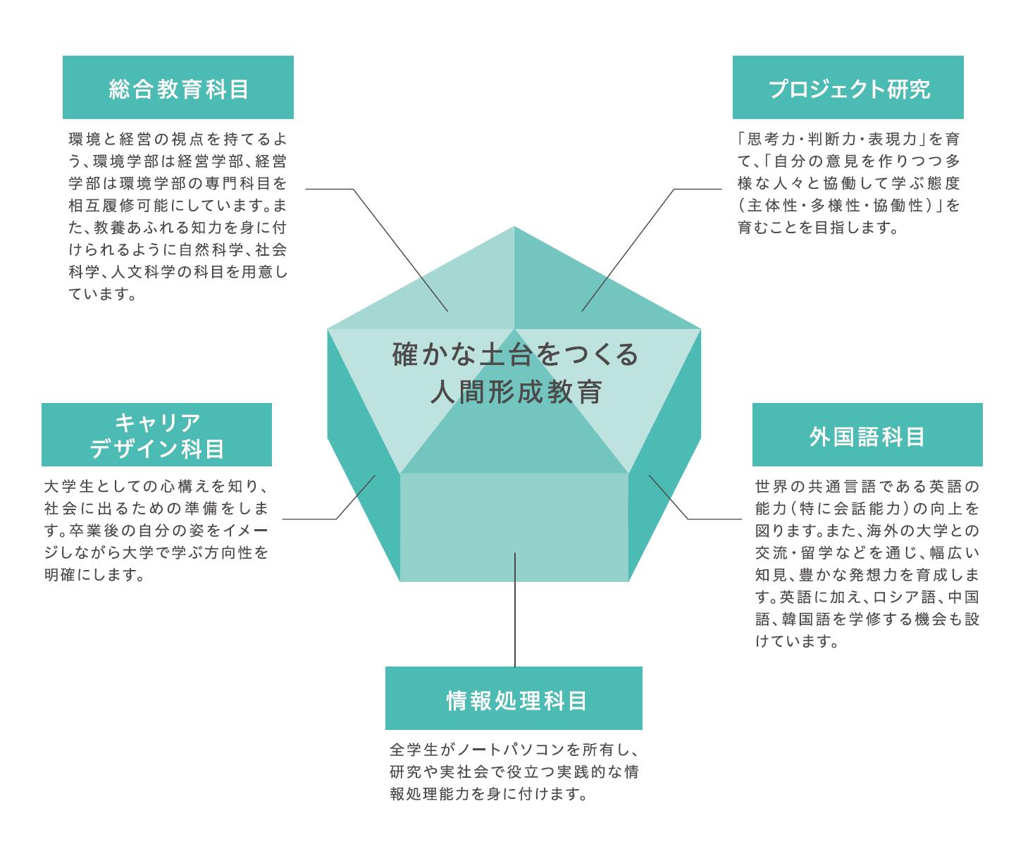 4つの科目群とプロジェクト研究